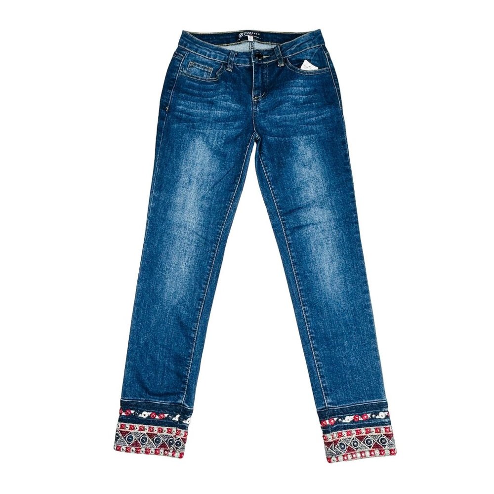 Boom Boom Jeans Slim Straight w/Embellished Cuff - NWT